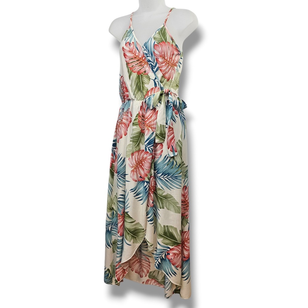 Anthropologie See‎ You Monday Maxi Dress M Tropical Wrap Boho Resort Colorful